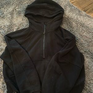 black lulu lemon cropped xs/s scuba quarter zip